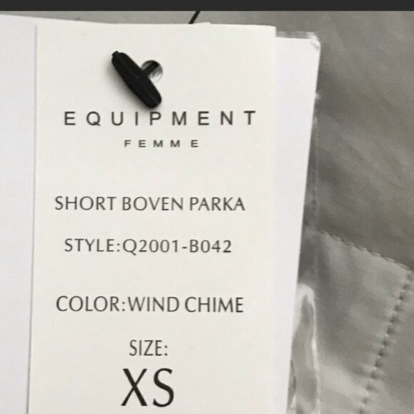 Equipment Light Gray Short Boven Parka Jacket - Picture 10 of 12